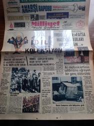Milliyet Gazetesi - Turkish Newspaper - 13 Temmuz 1980 - Ordu Valisi Reşat Akkaya Fatsa halkı suçluları ihbar etsin dedi - güvenlik görevlileri arasında maskeliler Ülkü Ocaklılar değil - Fatsa'da ilan edilen sokağa çıkma yasağı sürerken halkın ara sokaklara çıkıp tek iş yeri olan fırınlardan ekmek aldığı görüldü Fotoğrafı - Altınkaya Barajı'nın temeli atıldı - Süleyman Demirel karikatür çizen Bedri Koraman - Süleyman Demirel şartlar ne olursa olsun büyük Türkiye mücadelemizden vazgeçmeyiz - Necmettin Erbakan bu hükümet ya 15 Ağustosta düşürülür ya da erken seçime gidilir - moda plajında yapılan Harem güzeli yarışması Fotoğrafı - Ramazan Bugün başladı - Yargıtay başkanı Cevdet Menteş Yarın emekli oluyor - SEKA genel müdürü Yelman Gazimihal görevden alındı yerine İsmet Kunt atandı - Devekuşu'na mektuplar yazan Haldun Taner - ramazan-ı Şerif yazan Burhan Felek - politika kazanı yazan Örsan Öymen - İslam'da orucun gerçek anlamı yazan doçent Doktor Bahriye Üçok - Müjde Ar ve Hülya Koçyiğit