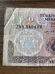 6. Emisyon Z91 Serisi 50 Türk Lirası (Rakam erörlü, kayık rakam)