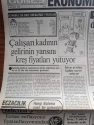 Güneş Gazetesi - Turkish Newspaper - 8 Haziran 1982 - İstanbul'da bazı kreşlerde fiyatlar - çalışan kadının gelirinin yarısını kreş fiyatları yutuyor - net faiz Dün %53'e kadar yükseldi - Banker kastelli Cevher Özden Fotoğrafı - Brezilya'nın alkollü otomobilleri sızdı Fotoğrafı - toptancı piyasalarına yeni kuru soğan 15 liradan girdi - 167 yıldır savaşmayan İsveç 5 milyar dolarlık uçak yapım projesini uygulamaya koyuyor - eczacılık fakültesi - hangi diploma nasıl bir geleceğin kapısını aralıyor - eczacı Hüseyin Duman'ın görüşü - refah toplumunda yaşayanların derdi Türk insanının derdi hazırlayan Nilay Karman Yazı Dizisi - tahtakale'de kaçak çin atletleri Türk atletlerini zorluyor - dünya para piyasasında son değerler - altın kapanış fiyatları - TOFAŞ yerlileştirme hamlesine girişti - Topkapı Şişe Sanayii ile Türkmen kadife 767 milyon liralık tahvil ihraç ediyor - Sultan Turizm Almanya'da havlu ve çarşaf satacak - Bir Amerikan dolarının bugünkü değeri - Reşat altını alış fiyatı 11.700