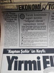 Güneş Gazetesi - Turkish Newspaper - 8 Haziran 1982 - İstanbul'da bazı kreşlerde fiyatlar - çalışan kadının gelirinin yarısını kreş fiyatları yutuyor - net faiz Dün %53'e kadar yükseldi - Banker kastelli Cevher Özden Fotoğrafı - Brezilya'nın alkollü otomobilleri sızdı Fotoğrafı - toptancı piyasalarına yeni kuru soğan 15 liradan girdi - 167 yıldır savaşmayan İsveç 5 milyar dolarlık uçak yapım projesini uygulamaya koyuyor - eczacılık fakültesi - hangi diploma nasıl bir geleceğin kapısını aralıyor - eczacı Hüseyin Duman'ın görüşü - refah toplumunda yaşayanların derdi Türk insanının derdi hazırlayan Nilay Karman Yazı Dizisi - tahtakale'de kaçak çin atletleri Türk atletlerini zorluyor - dünya para piyasasında son değerler - altın kapanış fiyatları - TOFAŞ yerlileştirme hamlesine girişti - Topkapı Şişe Sanayii ile Türkmen kadife 767 milyon liralık tahvil ihraç ediyor - Sultan Turizm Almanya'da havlu ve çarşaf satacak - Bir Amerikan dolarının bugünkü değeri - Reşat altını alış fiyatı 11.700