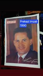 Prekazi poster Galatasaray 1990 matbu imzalı gazete hediyesi FOTOSPOR