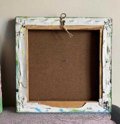 1990 TARİHLİ İMZALI TUVAL ÜZERİNE SOYUT YAĞLIBOYA TABLO.  30 X 30 CM . 1 CM'LİK YIKTIĞI VAR. FOTOĞRAFTA GÖREBİLİRSİNİZ, AMA ASARKEN SIRITMIYOR. ONUN DIŞINDA ÇOK TEMİZ TABLO