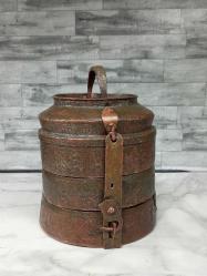 Antika Osmanlı Saz Tuğralı Tarihli Bakır Sefer Tası