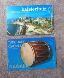 İKİ ADET TELEKOM TEFON KARTI KONDİSYON ORTA. DEFORMELERİ MEVCUT.  KOLEKSİYONLUK NADİR