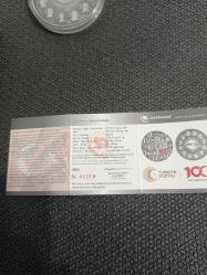 Gümüş hatıra 100 yıl 150 gram saf gümüş sertifikali