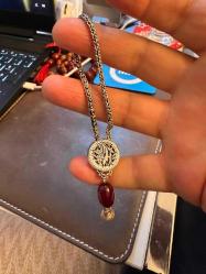 925 ayar gümüş; sıkma kehribar habbeli el yapımı anahtarlık