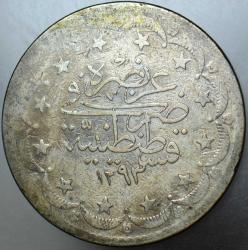 II. ABDÜLHAMİD GÜMÜŞ 20 KURUŞ 1293/3 MECİDİYE. 23,6 gr.