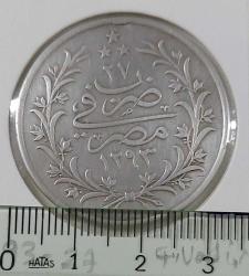 GÜMÜŞ 10 KURUŞ SULTAN II. ABDÜLHAMİT 1293-27 MISIR BASKISI ORİJİNAL ÇİLALTI WWW2V3 ÇOK NADİRDİR