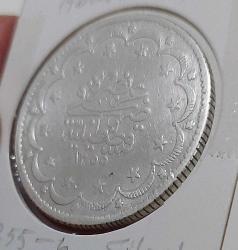 GÜMÜŞ 20 KURUŞ SULTAN ABDÜLMECİT 1255-6 ORİJİNAL HH2EE1 ÇOK NADİRDİR