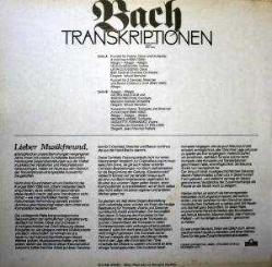 1975 BASKI KLASİK MÜZİK 33 LÜK PLAK - Bach – Transkriptionen (Konzerte Nach BWV 1060)