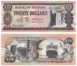 Guyana 1996-2018 Yılı 20 Dolar Çil