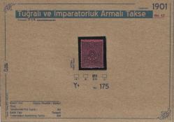 1901 Tuğralı ve İmparatorluk Armalı Takse Pulu MNH ** Damgasız İSfila 175