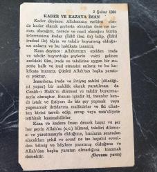 2 ŞUBAT 1980 TARİHLİ TAKVİM.  DOĞUM GÜNÜ HEDİYESİ İÇİN BİRE BİR.  KOLEKSİYONLUK NADİR