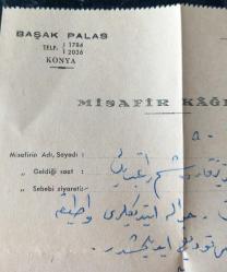 1966 BAŞAK PALAS MİSAFİR KAĞIDI.  KONDİSYON YÜKSEK KOLEKSİYONLUK NADİR