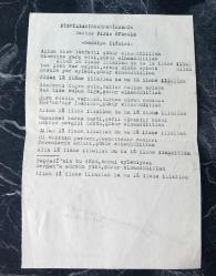 1960'LAR DAKTİLO İLE YAZILMIŞ İLAHİ.  KONDİSYON YÜKSEK KOLEKSİYONLUK