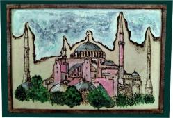 Ayasofya camii kebiri ahşap yakma tablo