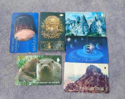 6 ADET HASARLI TELEKOM KARTI KOLEKSİYONLUK