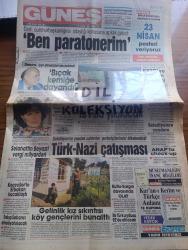 Güneş Gazetesi - Turkish Newspaper - 22 Nisan 1989 - Turgut Özal cumhurbaşkanlığı'na adaylığı konusuna açıklık getirdi ben paratonerim - Süleyman Demirel işçi direnişini destekledi - İstanbul büyükşehir Belediye Başkanı Nurettin Sözen UYUM'da usulsüzlük var 18 villa yıkılacak Fotoğrafı - sahne yasağının kalkmasından sonra gazinolarda boy gösteren Bülent Ersoy vergi şampiyonu oldu fotoğraf - Selahattin Beyazıt vergi milyarderi - Türk Nazi çatışması - Sakıp Sabancı ameliyat olacak - ilk Türk uydusu 92'de atılacak - Göremenin Refah Partili Belediye Başkanı Cavit Kardeş turistlere savaş açacak Fotoğrafı - kültür bakanı Namık Zeybek - Beşiktaş'ın efsane adamı Hakkı Kaptan yazan Güven Taner - Devlet bakanı Saffet Sert Etibank tayinlerine el attı - Sağın alternatifi sağ mı yazar İsmail Cem - Küçük Ceylan Küçük Emrah'a vergilerde fark attı Fotoğrafı - Fuzuli ve Leyla Ve Mecnun'u - TBKP yöneticileri Haydar Kutlu ve Nihat Sargın davasında olay - Mehmet Keçeciler ile Necmettin Erbakan kucaklaştı