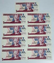 1 YTL  1000 ile 9000 Rakam  sonu biten 9 Adet 1 YTL  SET