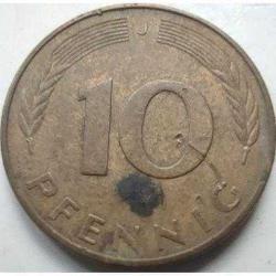 Almanya 10 pfennig, 1981 Darphane işareti 