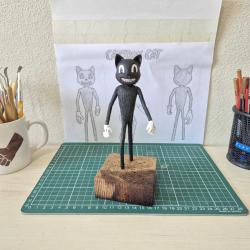 Cartoon Cat Figür – El Yapımı