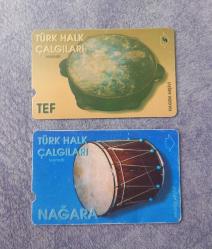 TÜRK HALK ÇALGILARI TEMALI TÜRK TELEKOM KARTI. FOTOĞRAFTA GÖRÜLDÜĞÜ GİBİDİR KOLEKSİYONLUK NADİR