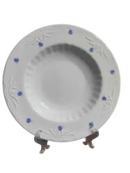 Kütahya Porselen Mavi Çiçekli Çukur Tabak (3 adet)