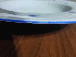 Kütahya Porselen Mavi Çiçekli Çukur Tabak (3 adet)