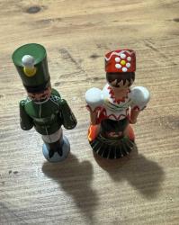 Antika Macar Halk Sanatı Erkek ve Kadın Figürinleri Erkek 14 cm Kadın 13 cm