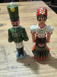 Antika Macar Halk Sanatı Erkek ve Kadın Figürinleri Erkek 14 cm Kadın 13 cm