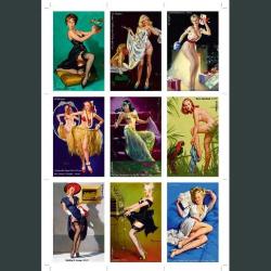 Gil Elvgren 9 Adet Pin-Up Kartpostal - 1
