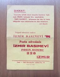 İzmir Basımevi 1947 Yılı Noter Evrakı Matbua Fihristini Takdim Eder