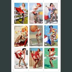 Gil Elvgren 9 Adet Pin-Up Kartpostal - 2