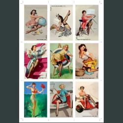 Gil Elvgren 9 Adet Pin-Up Kartpostal - 3