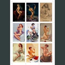 Gil Elvgren 9 Adet Pin-Up Kartpostal - 4