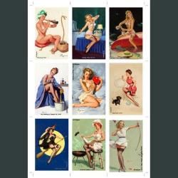 Gil Elvgren 9 Adet Pin-Up Kartpostal - 5