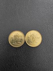 1999 Yılı İnce 5000 Lira Pirinç - Çil 2 adet