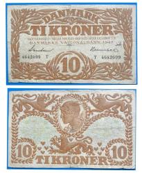 Danimarka 10 kron 1943 temiz