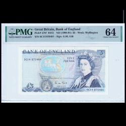 İngiltere 5 pound 1988-91 Çil PMG 64 Kraliçe Elizabeth