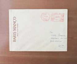 Barış Manço Antetli Postadan Geçmiş Zarf ve İmzalı Kartı