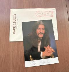 Barış Manço Antetli Postadan Geçmiş Zarf ve İmzalı Kartı