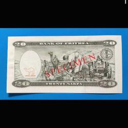 Eritre 20 nakfa 1997 Çil / SPECIMEN