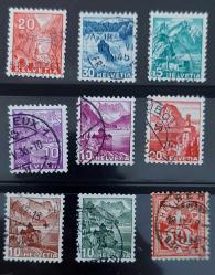 İsviçre damgalı klasik pullar