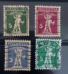 İsviçre damgalı klasik pullar