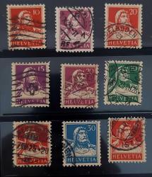 İsviçre damgalı klasik pullar