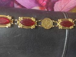 Çelik üstü kaplama zirkon taşlı osmanlı tuğra ve replika para lar.ile yapılmış 80 cm uzunluğunda el yapımı kemet