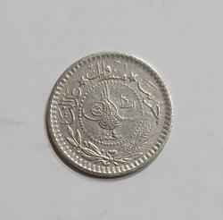 OSMANLI İMPARATORLUĞU PADİŞAH SULTAN MEHMET REŞAT HİCRİ 1327/4. SENE NİKEL 5 PARA ÇİL KONDİSYONDA