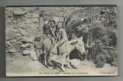 YAOULEDS SUR UN BOURRICOT / EŞEK ÜZERİNDE ÇOCUKLAR TEMALI ESKİ KARTPOSTAL...