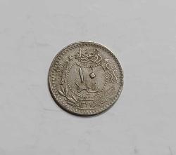 OSMANLI İMPARATORLUĞU PADİŞAH SULTAN MEHMET REŞAT HİCRİ 1327/5. SENE NİKEL 10 PARA ÇİL  ALTI KONDİSYONDA