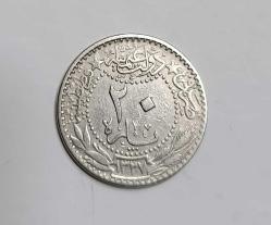 OSMANLI İMPARATORLUĞU PADİŞAH SULTAN MEHMET REŞAT HİCRİ 1327/5. SENE NİKEL 20 PARA ÇİL KONDİSYONDA